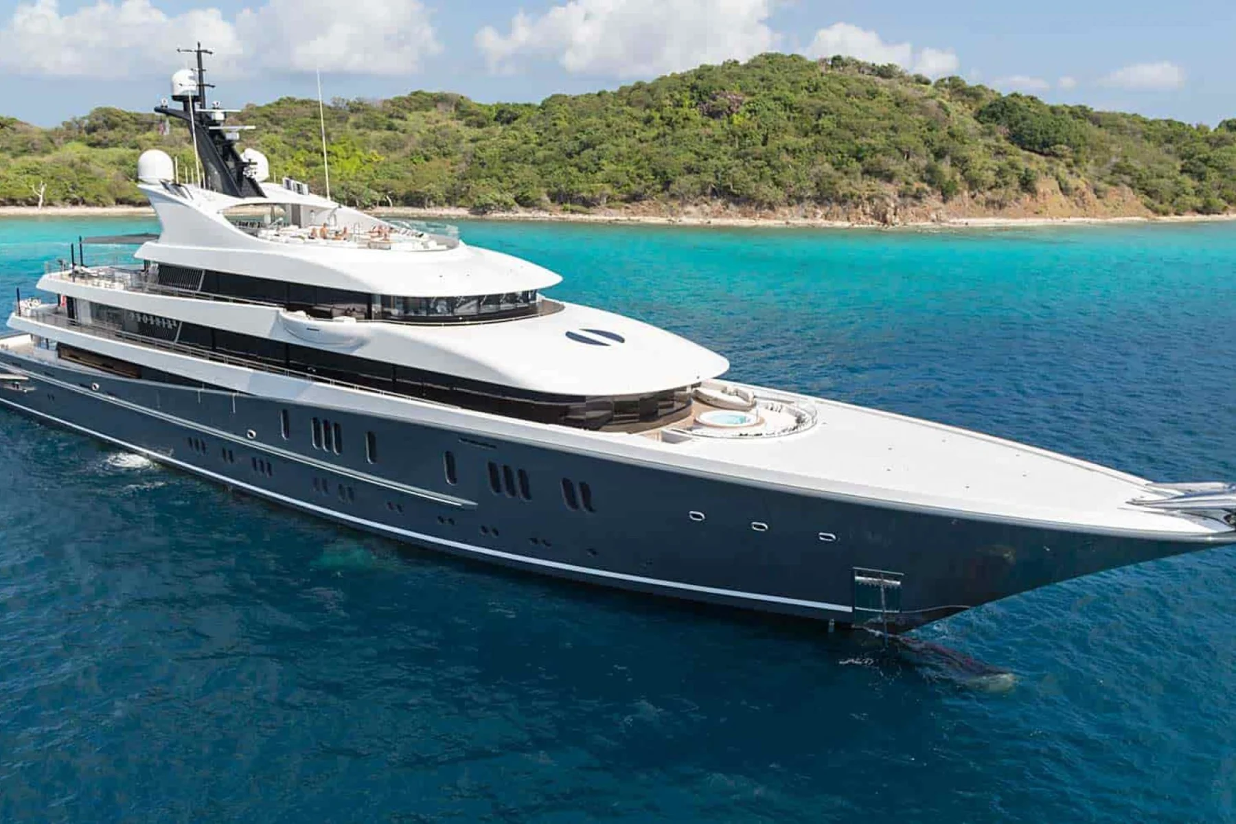 Luxury yacht at sea